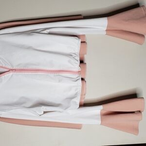 White and Pink Zip-Up Jacket